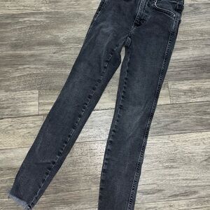 We The Free Dark Gray High Waisted Skinny Jeans Size 24